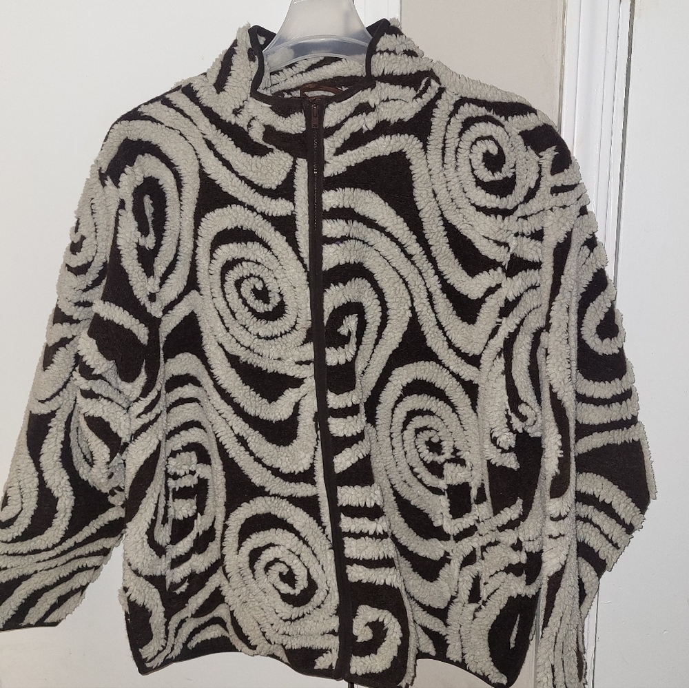 Brown and Beige Swirl Pattern Jacket